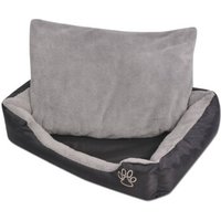 VidaXL Hundebett mit gepolstertem Kissen Schwarz/Grau 58 cm, 58 cm, 19 cm VidaXL Hundebett mit gepolstertem Kissen Schwarz/Grau 58 cm, 58 cm, 19 cm von VIDAXL