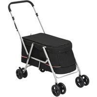 VidaXL Hundewagen 100x49x96 cm (L x B x H) schwarz von VIDAXL