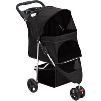 VidaXL Hundewagen 80x46x98cm (L x B x H) schwarz von VIDAXL