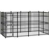 VidaXL Hundezwinger Box Stahl 3,84 m, 1,92 m, 2 m von VIDAXL