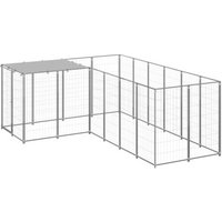 VidaXL Hundezwinger Stahl silber 2,2 m, 3,3 m, 1,1 m von VIDAXL