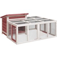 VidaXL Kaninchenstall 144x123x67,5 cm (L x B x H) braun von VIDAXL
