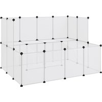 VidaXL Kleintierkäfig PP Stahl Freigehege Transparent/Schwarz von VIDAXL
