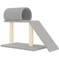 VidaXL Kratzsäule mit Tunnel grau von VIDAXL