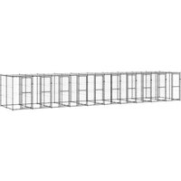 VidaXL Outdoor-Hundezwinger Stahl mit Dach schwarz 11 m, 2,2 m, 1,8 m von VIDAXL