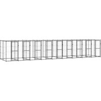 VidaXL Outdoor-Hundezwinger Stahl mit Dach schwarz 9,9 m, 2,2 m, 1,8 m von VIDAXL