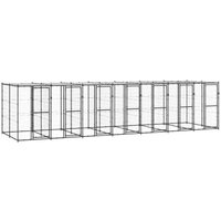 VidaXL Outdoor-Hundezwinger Stahl mit Dach von VIDAXL