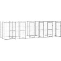 VidaXL Outdoor-Hundezwinger Stahl mit Dach von VIDAXL