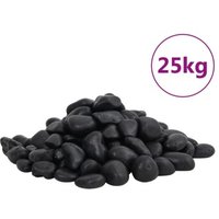 VidaXL Polierte Kiesel Schwarz 2-5 25 kg von VIDAXL