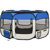 VidaXL faltbarer Welpenlaufstall blau 1,25 m, 1,25 m, 61 cm von VIDAXL