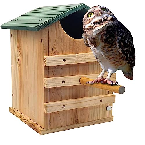 Eulenhaus, Kreischeulenhaus mit Vogelständer, Eulen-Nistkasten, Schleiereulen-Vogelhaus, Großes Handgefertigtes Vogelhaus aus Holz mit Rechteckiger Öffnung, mit Befestigungsschrauben Eulenhaus, Kreischeulenhaus mit Vogelständer, Eulen-Nistkasten, Schleiereulen-Vogelhaus, Großes Handgefertigtes Vogelhaus aus Holz mit Rechteckiger Öffnung, mit Befestigungsschrauben von VIDECOR