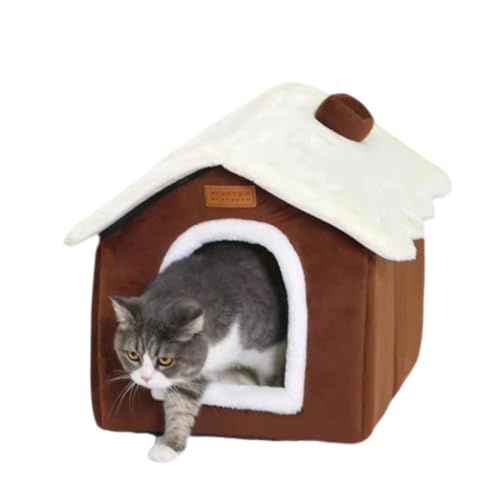 Gemütliches Haustierbett, Warmes Höhlennest, Schlafbett, Welpenhaus für Katzen und Kleine Hunde,B-40 * 32 * 35cm von VIDECOR