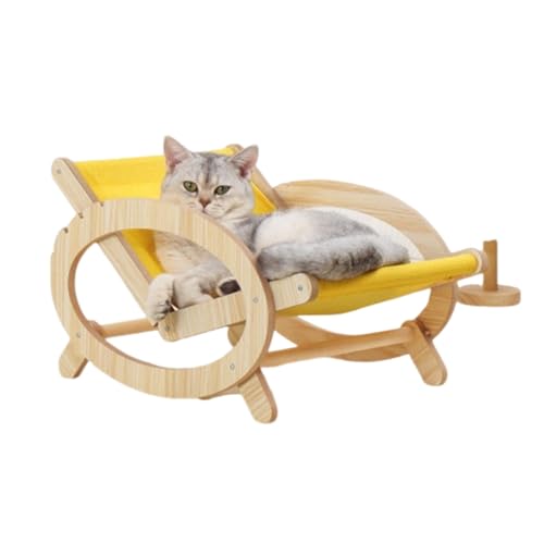 Katzen-Hängemattenbett, Katzen-Lounge-Stuhl, 15 Kg Belastbar, 4-stufig Verstellbar, Katzen-Schaukelstuhl, Modern, für Kätzchen, Kaninchen, Katzen Im Innenbereich, Welpen,B von VIDECOR