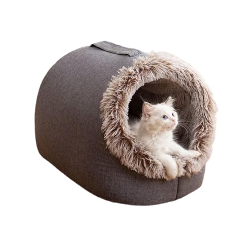 Katzenbetthöhle für Katzen Im Innenbereich, Beruhigend, Rund, Waschbar für Die Katzenhöhle Im Innenbereich, Geschlossenes Warmes Kätzchenbett,A-50 * 40 * 34cm Katzenbetthöhle für Katzen Im Innenbereich, Beruhigend, Rund, Waschbar für Die Katzenhöhle Im Innenbereich, Geschlossenes Warmes Kätzchenbett,A-50 * 40 * 34cm von VIDECOR
