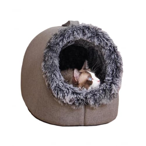 Katzenbetthöhle für Katzen Im Innenbereich, Beruhigend, Rund, Waschbar für Die Katzenhöhle Im Innenbereich, Geschlossenes Warmes Kätzchenbett,B-40 * 30 * 28cm Katzenbetthöhle für Katzen Im Innenbereich, Beruhigend, Rund, Waschbar für Die Katzenhöhle Im Innenbereich, Geschlossenes Warmes Kätzchenbett,B-40 * 30 * 28cm von VIDECOR