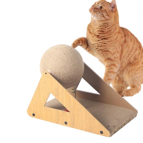 Katzenkratzball, Interaktives Katzenkratzpad, Spielzeug, Drehbarer Ball, Kratzständer für Haustiere, Spielzeug, Natürliches Sisal, Kätzchen, Kaninchen, Schleifklaue, Kratzbrett,Large von VIDECOR