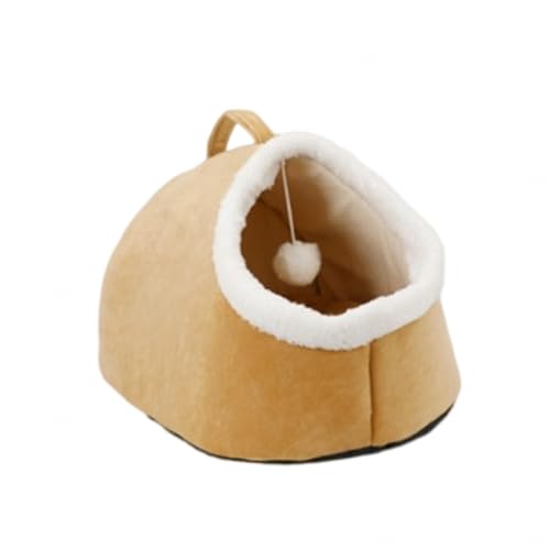 Süßes Haustier-Höhlenbett, Ultraweiches Fleece-Katzen-Iglu-Bett, Kuscheliger Welpen-Versteck-Schlafsack, Abnehmbares und Waschbares Kätzchen, Gemütliches Zelt,A-45 * 30 * 25cm von VIDECOR