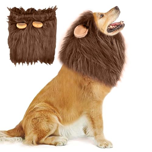 VIDSTW Lions Mane mit Realistische Ohren für Hundekostüm Halloween Löwenmähne Perücke Hundekostüm Einstellbar Löwenmähne Hund Halloween Kostüm Hund für Halloween Haustier Verkleiden (Kaffeefarbe) VIDSTW Lions Mane mit Realistische Ohren für Hundekostüm Halloween Löwenmähne Perücke Hundekostüm Einstellbar Löwenmähne Hund Halloween Kostüm Hund für Halloween Haustier Verkleiden (Kaffeefarbe) von VIDSTW