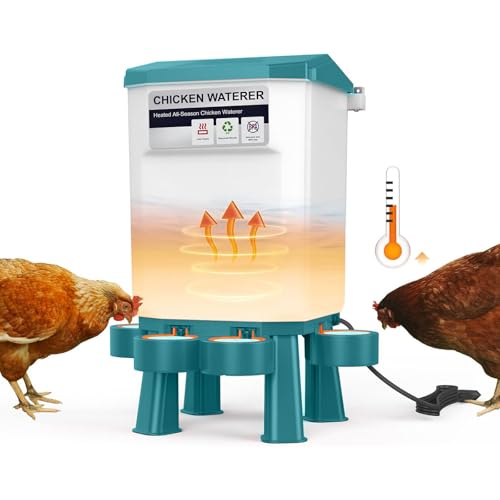 Hühner-Warmwasserbereiter, 11 l, Kunststoff, beheizte Hühner-Bewässerung, 3 Gallonen, hängende Geflügel-Heißwasserschale mit abnehmbaren Beinen für Winter und Sommer, Outdoor-Stall für Truthahn, Hühner-Warmwasserbereiter, 11 l, Kunststoff, beheizte Hühner-Bewässerung, 3 Gallonen, hängende Geflügel-Heißwasserschale mit abnehmbaren Beinen für Winter und Sommer, Outdoor-Stall für Truthahn, von VIDUTC