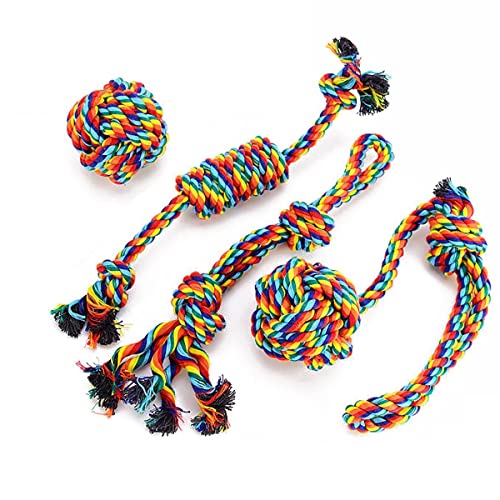 VIEWLON Hundespielzeug Seil,Tau Hund Spielzeug,Hund Seil Spielzeug Set,Interaktives Kauspielzeug Spielzeug,Vorteilhaft für die Zahnreinigung des Hundes,für Welpe Kleine/Mittlere Hunde von VIEWLON