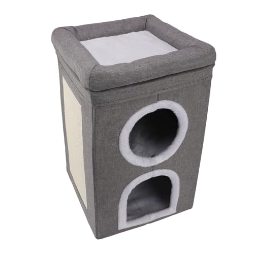 VIFERR Katzenwürfelhaus, 3-lagig, Warm, Faltbar, Katzenbett, Höhle mit Kratzbrett, Katzenwohnung, Versteck für Haustiere Im Innenbereich VIFERR Katzenwürfelhaus, 3-lagig, Warm, Faltbar, Katzenbett, Höhle mit Kratzbrett, Katzenwohnung, Versteck für Haustiere Im Innenbereich von VIFERR