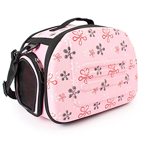 VIGAN Haustier Tragetasche Welpe Katze Hund Umhängetasche Handtasche Faltbare Reise-Tragetasche (Pink) von VIGAN