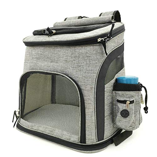 VIGAN Mesh Dog Bag Atmungsaktiver Hunderucksack Cat-Tragetasche mit großer Kapazität Pet Carrier (Grey-Black) von VIGAN