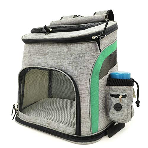 VIGAN Mesh Dog Bag Atmungsaktiver Hunderucksack Cat-Tragetasche mit großer Kapazität Pet Carrier (Grey-Green) von VIGAN