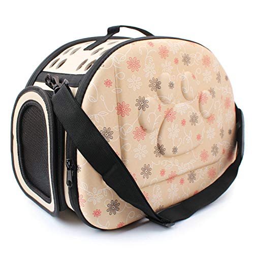 VIGAN Pet Dog Cat Carrier Side Faltbare Reisetasche Sling Bag Handtasche Travel Approved (Beige) von VIGAN