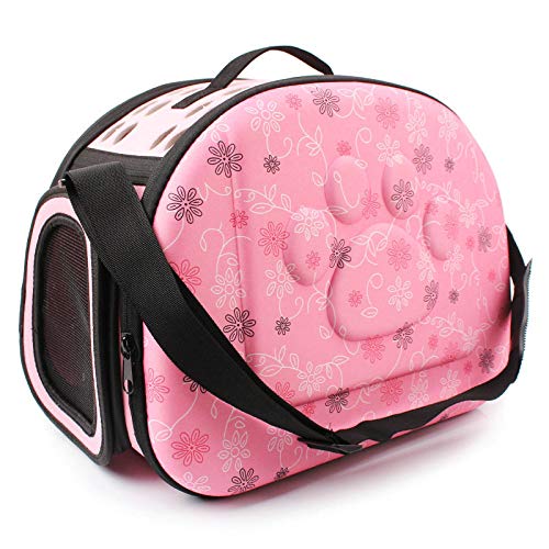 VIGAN Pet Dog Cat Carrier Side Faltbare Reisetasche Sling Bag Handtasche Travel Approved (Pink) von VIGAN