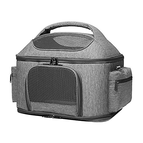 VIGAN Tragbare Netz-Reise-Handtasche, zusammenklappbar, für Katzen und Hunde, Haustier-Umhängetasche, Haustier-Handtasche, Haustier-Reisetasche, Schultertasche (Hellgrau) von VIGAN