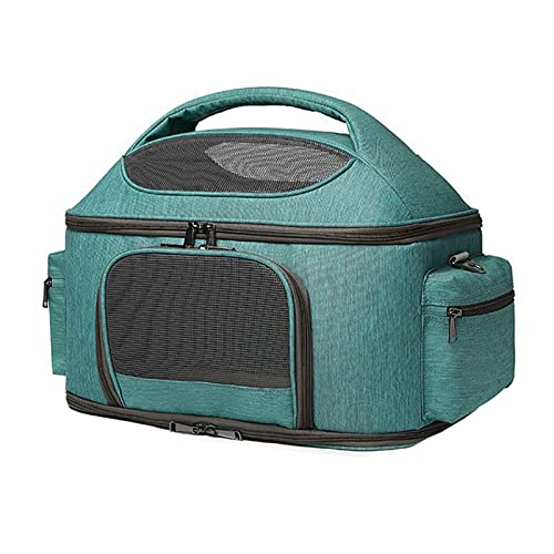 VIGAN Tragbare Netz-Reise-Handtasche, zusammenklappbar, für Katzen und Hunde, Haustier-Umhängetasche, Haustier-Handtasche, Haustier-Reisetasche, Schultertasche (Hellgrün) von VIGAN