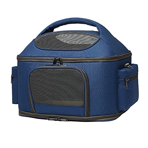 VIGAN Tragbare Netz-Reise-Handtasche, zusammenklappbar, für Katzen und Hunde, Haustier-Umhängetasche, Haustier-Handtasche, Hunde-Tragetasche, Reise-Schultertasche (blau) von VIGAN