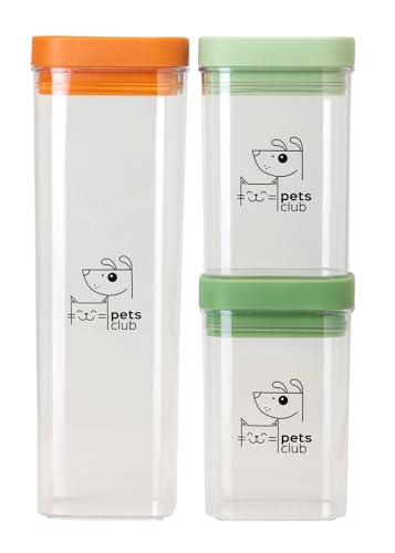VIGAR – Behälter für Snacks – Packung mit 3 Einheiten – Pets Club Collection – 250 und 500 ml – BPA-freier Kunststoffbehälter – hermetischer Deckel – in Orange und Grün VIGAR – Behälter für Snacks – Packung mit 3 Einheiten – Pets Club Collection – 250 und 500 ml – BPA-freier Kunststoffbehälter – hermetischer Deckel – in Orange und Grün von VIGAR