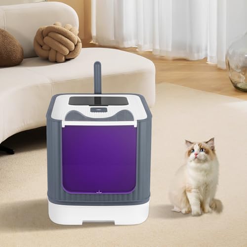 Katzentoilette, selbstreinigend, Katzentoilette, automatisch, selbstreinigend, für Katzen, für Katzen mit ultravioletten Strahlen - 44,5 x 36,5 x 34,5 cm, UV-Weiß Katzentoilette, selbstreinigend, Katzentoilette, automatisch, selbstreinigend, für Katzen, für Katzen mit ultravioletten Strahlen - 44,5 x 36,5 x 34,5 cm, UV-Weiß von VIIROUD