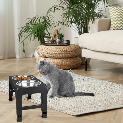 Napfständer für Hunde, erhöhter Futternapf aus Edelstahl, 3 Höhen verstellbar, 22/26/28 cm, erhöhter Ständer, abnehmbar, aus ABS, rutschfeste Futterschale für kleine Katzen, Hunde Napfständer für Hunde, erhöhter Futternapf aus Edelstahl, 3 Höhen verstellbar, 22/26/28 cm, erhöhter Ständer, abnehmbar, aus ABS, rutschfeste Futterschale für kleine Katzen, Hunde von VIIROUD