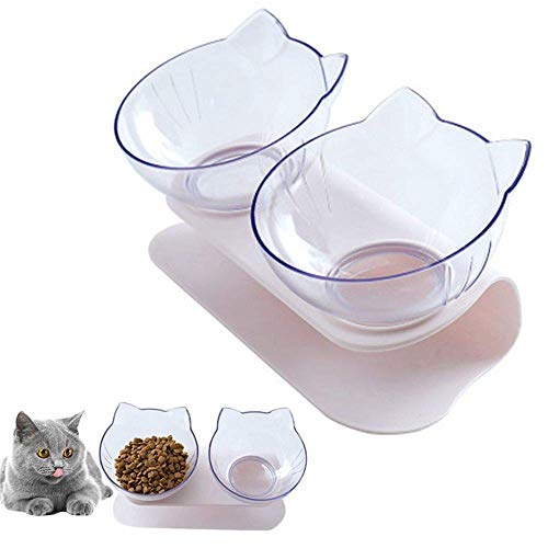 Katzen Futternapf, Doppelte Katzennäpfe mit Erhöhtem Ständer, 15 ° Geneigte Plattform Haustier Fressnapf und Wassernapf im Set, Doppelnapf Reduzieren Sie Nackenschmerzen für Katzen und Hunde Katzen Futternapf, Doppelte Katzennäpfe mit Erhöhtem Ständer, 15 ° Geneigte Plattform Haustier Fressnapf und Wassernapf im Set, Doppelnapf Reduzieren Sie Nackenschmerzen für Katzen und Hunde von VIKEDI PETS