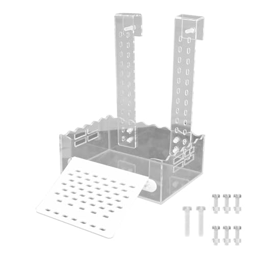 VIKKSAER Schildkröten-Abdeckplattform mit simuliertem Rasen, transparente Aquatisch-Reptilien-Schildkröten-Aquarium-Dock, hängende Rampe, Kletterregal (groß – 20,3 x 14,5 cm) von VIKKSAER