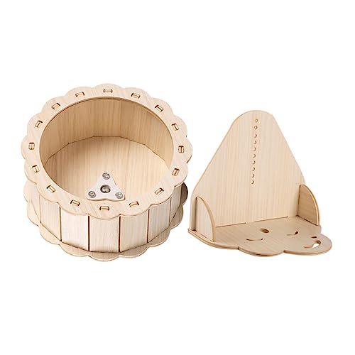VILLCASE Tier-Rad-Set Holz-Hamster-Rad Chinchilla-Rad Meerschweinchen-Spielzeug Laufrad Für Haustiere von VILLCASE