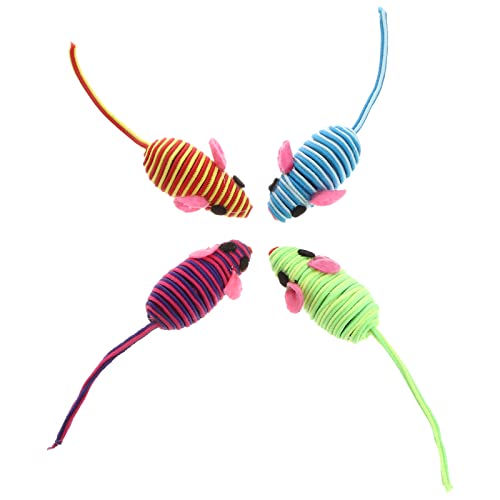 12 x Katzenspielzeug, , elastisches Seil, Mausspielzeug, Katzenspielzeug, kreatives Haustier, Katzenzähne, Kauspielzeug für kleine, mittelgroße und große Katzen (zufällige Farbe) von VILLCASE