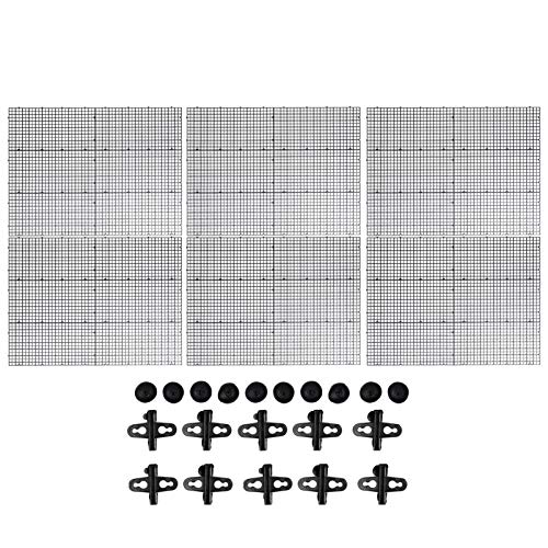 VILLCASE Zubehörfach Eier 6 Stück 30X15cm Aquarium Trennschale Kunststoffgitter Aquarium Trennwand Separator Aquarium Teiler Filter Bodenisolierung mit 10 Stück Sauger (Schwarz) Sieb von VILLCASE