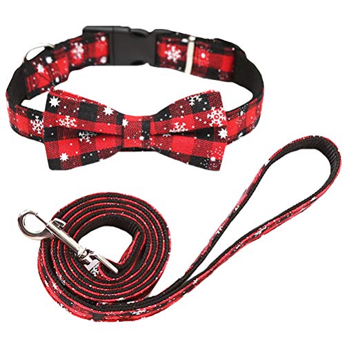 VILLCASE 2 x Weihnachts-Halsband mit Fliege für Haustiere und Hunde, kreatives Halsband von VILLCASE