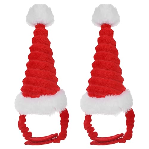VILLCASE 2er Set WeihnachtsmüTzen FüR Hunde Und Katzen - Festliche KostüM-Accessoires FüR Haustiere, Hunde Weihnachtsmütze Ideal FüR Weihnachten Und Besondere AnläSse von VILLCASE