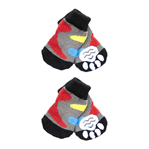 VILLCASE 4 Stück 1 Set Haustier-Socken entzückende Strümpfe, Prkatical Footwear Baumwolle Socken für Welpen Hund (Größe M) - Hundekostüm von VILLCASE