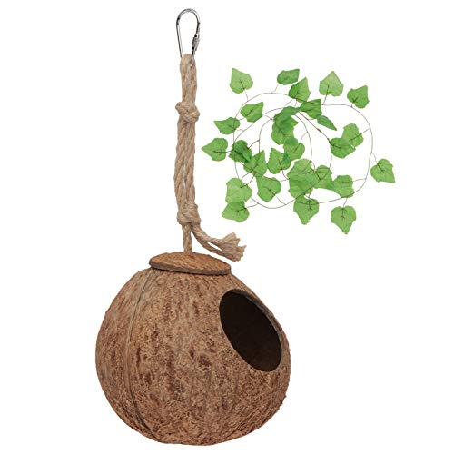 VILLCASE Gecko Kokosnuss Vogelhütte Natürliche Kokosnussschale Vogelnest Hängen Vogelhaus Käfig Spielzeug für Haustier Vogel Reptil Regenwald Flexible Kletterpflanze VILLCASE Gecko Kokosnuss Vogelhütte Natürliche Kokosnussschale Vogelnest Hängen Vogelhaus Käfig Spielzeug für Haustier Vogel Reptil Regenwald Flexible Kletterpflanze von VILLCASE