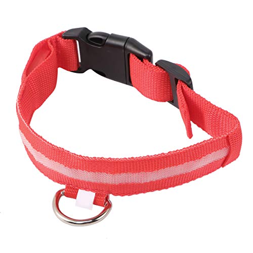 VILLCASE Hundehalsband, mit LED-Licht, personalisierbar, Rot von VILLCASE