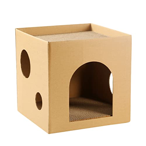 VILLCASE Katzenhaus Pappe, 30 * 30 * 30cm Katzen karton Katzenkratzerhaus Halbgeschlossene Katzenhäuser Für Hauskatzen Wellpappe Katzenkratzspielzeug Für Katzenkätzchen VILLCASE Katzenhaus Pappe, 30 * 30 * 30cm Katzen karton Katzenkratzerhaus Halbgeschlossene Katzenhäuser Für Hauskatzen Wellpappe Katzenkratzspielzeug Für Katzenkätzchen von VILLCASE