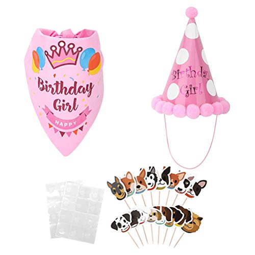 VILLCASE Kreatives Halsband für Haustiere, Speichelhalsband, Party-Geburtstagshut, Cupcake-Aufsatz, Haustierzubehör für Hunde von VILLCASE