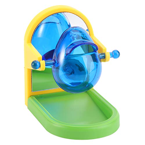 VILLCASE Papageien-Trainings-Spielzeug für Haustiere, Futter-Spielzeug für Vögel, Futterspender, Spielzeug für kleine Tiere, Futtersuche, drehbares Rad, 8 x 8 cm (zufällige Farben) von VILLCASE