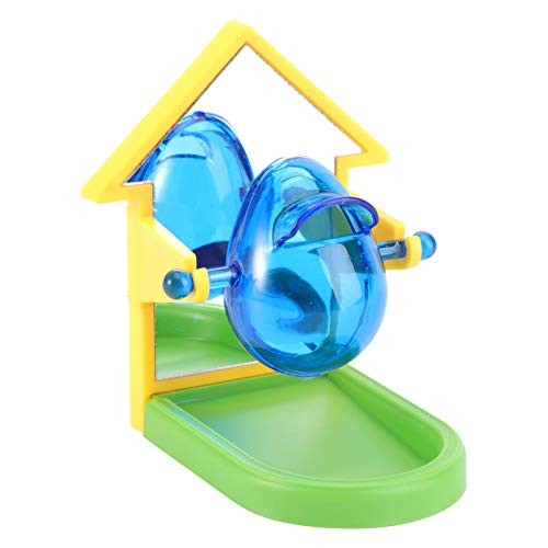 VILLCASE Papageien-Trainings-Spielzeug für Haustiere, Futter-Spielzeug für Vögel, Futterspender, Spielzeug für kleine Tiere, Futtersuche, drehbares Rad, 9,8 x 8 cm (zufällige Farben) von VILLCASE